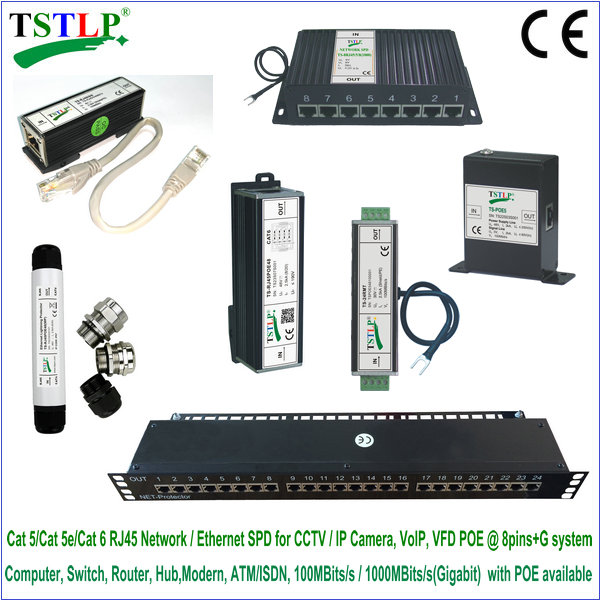 TS-RJ45POE48-Single-Channel-Ethernet-Surge-Protector-PoE-amp-Gigabit-Professional